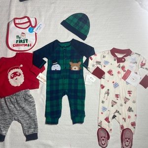 0-3m LOT 1st Christmas NEW 6Pieces Baby Boy Infant